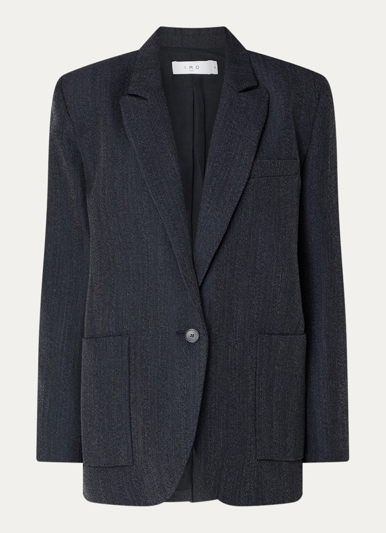 IRO Dames Bonna blazer in wolblend met opgestikte zakken in de kleur Antraciet