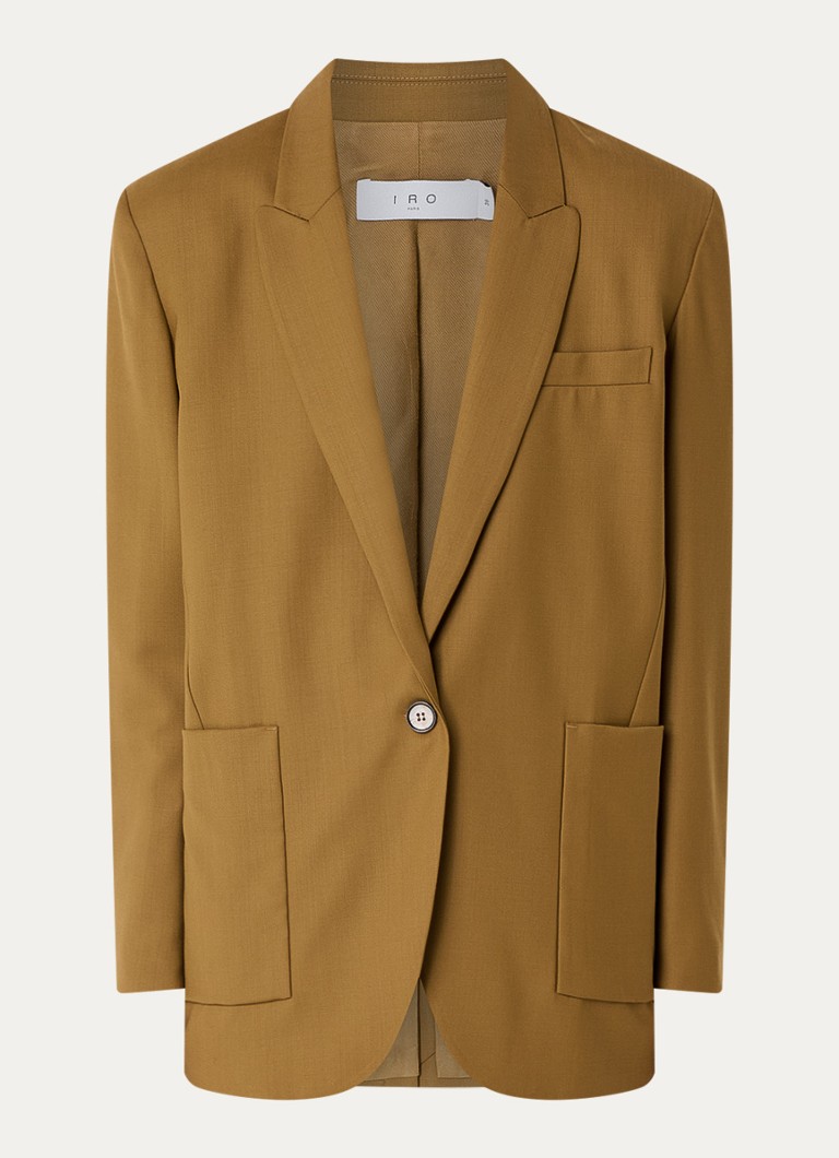 IRO Dames Camylle blazer van wol met opgestikte zakken in de kleur Camel