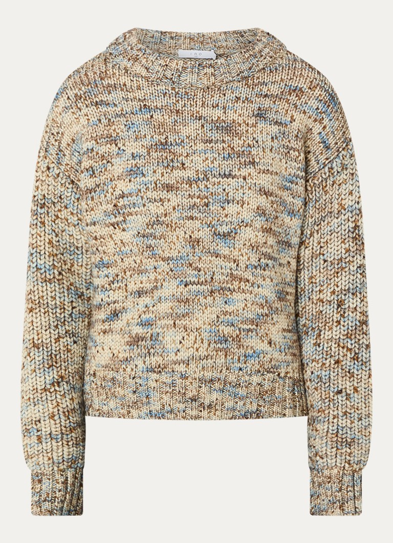 IRO Dames Camilla grofgebreide trui van merino wol in de kleur Beige