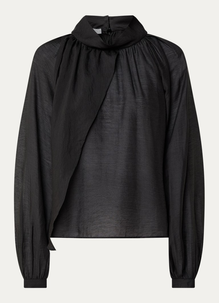 IRO Dames Nahae tuniek in linnenblend in de kleur Zwart