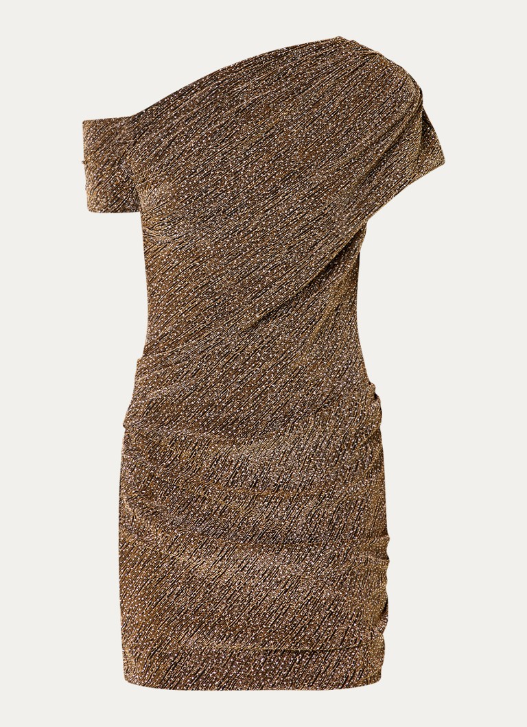 IRO Dames Nalone mini jurk met lurex en strass in de kleur Goud