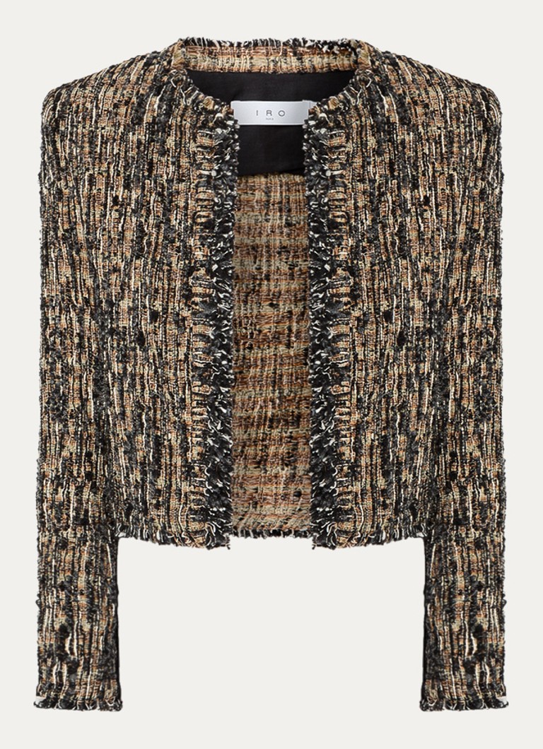 IRO Dames Carlia jack van tweed met schoudervulling in de kleur Bruin