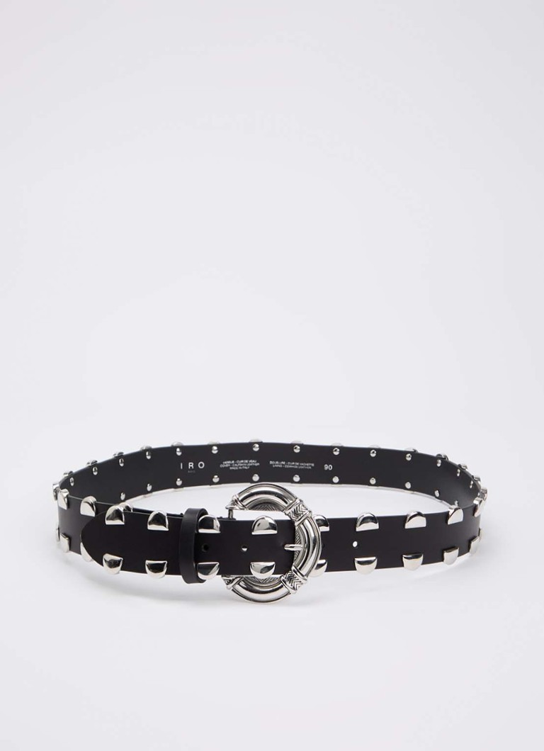 IRO Dames Captain riem van leer met studs in de kleur Zwart