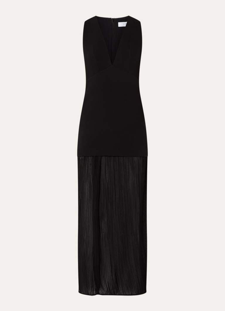 IRO Dames Chloe semi-transparante maxi jurk met split in de kleur Zwart