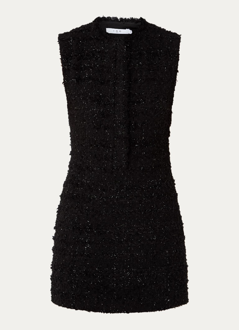IRO Dames Sannai mini jurk met tweed-look en lurex in de kleur Zwart