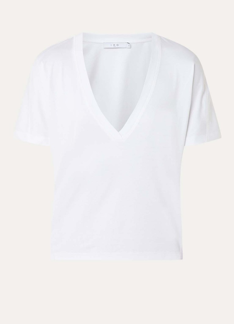 IRO Dames Celiane T-shirt met V-hals in de kleur Wit