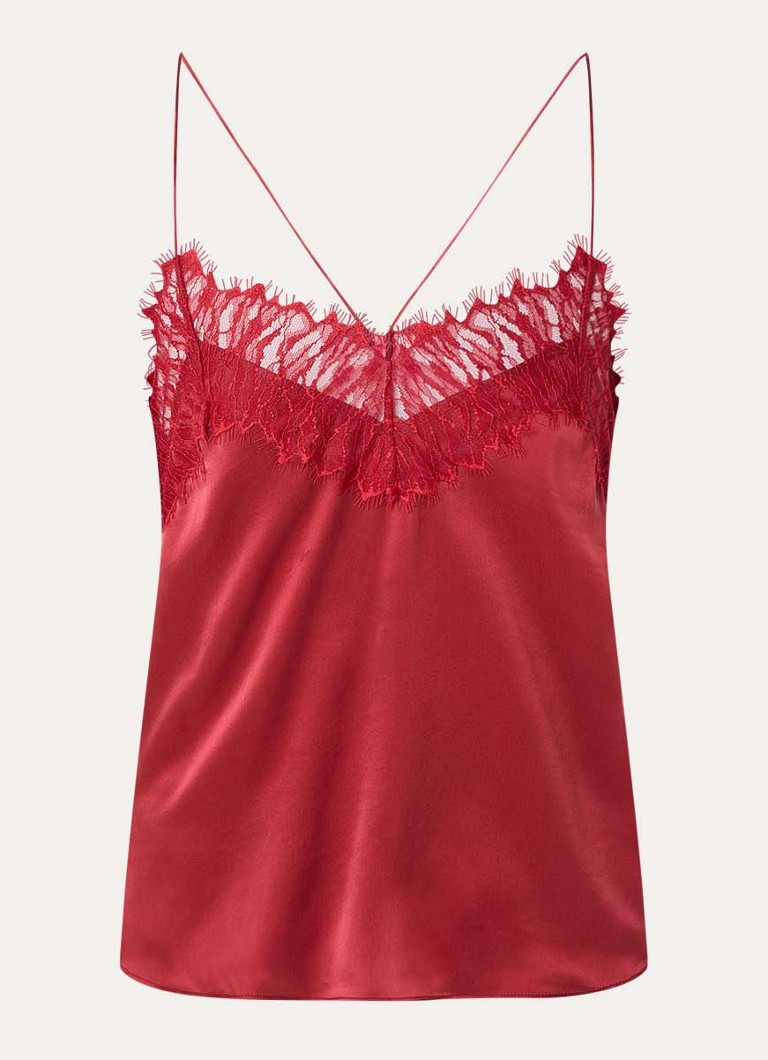 IRO Dames Newin top van zijde in de kleur Donkerrood