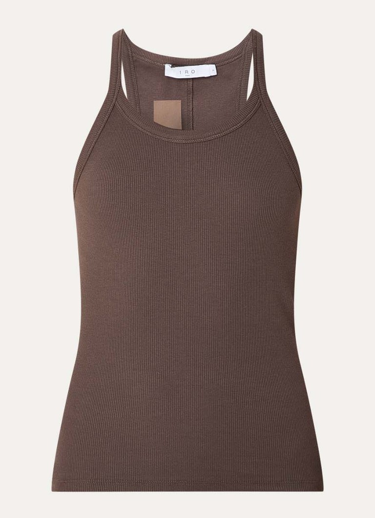 IRO Dames Palisso top met ribstructuur in de kleur Bruin
