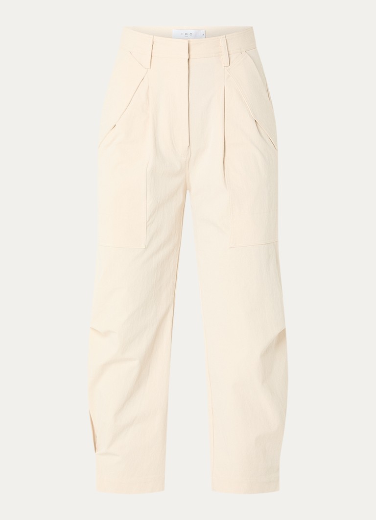 IRO Dames Jadou high waist wide fit pantalon met steekzakken in de kleur Creme