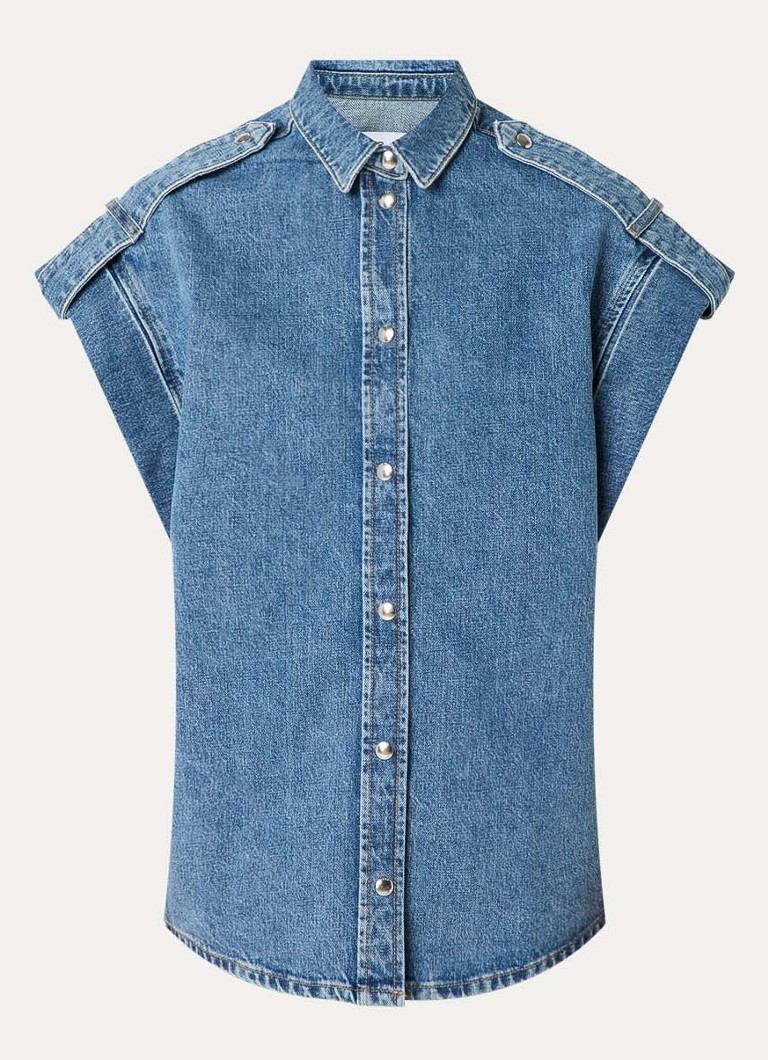 IRO Dames Anglias blouse van denim in de kleur Indigo