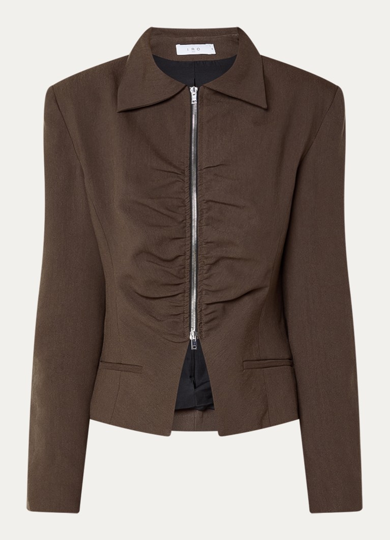 IRO Dames Helvina jack met plooidetail in de kleur Donkerbruin