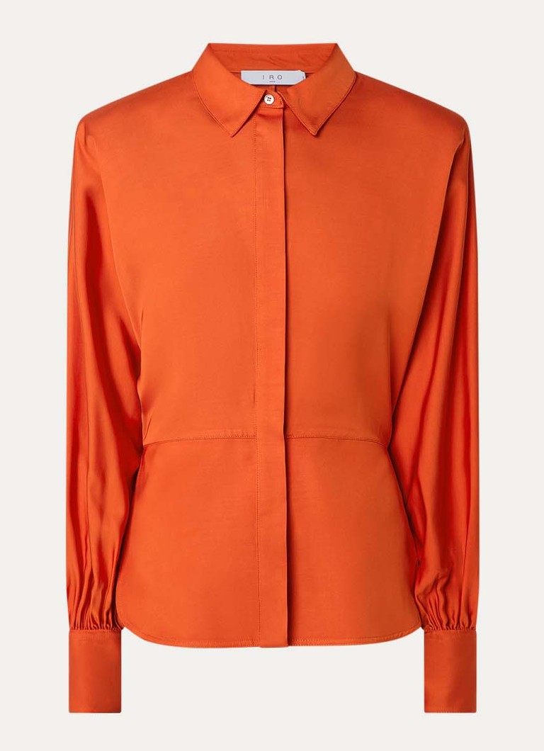 IRO Dames Udonia blouse van satijn in de kleur Donkeroranje
