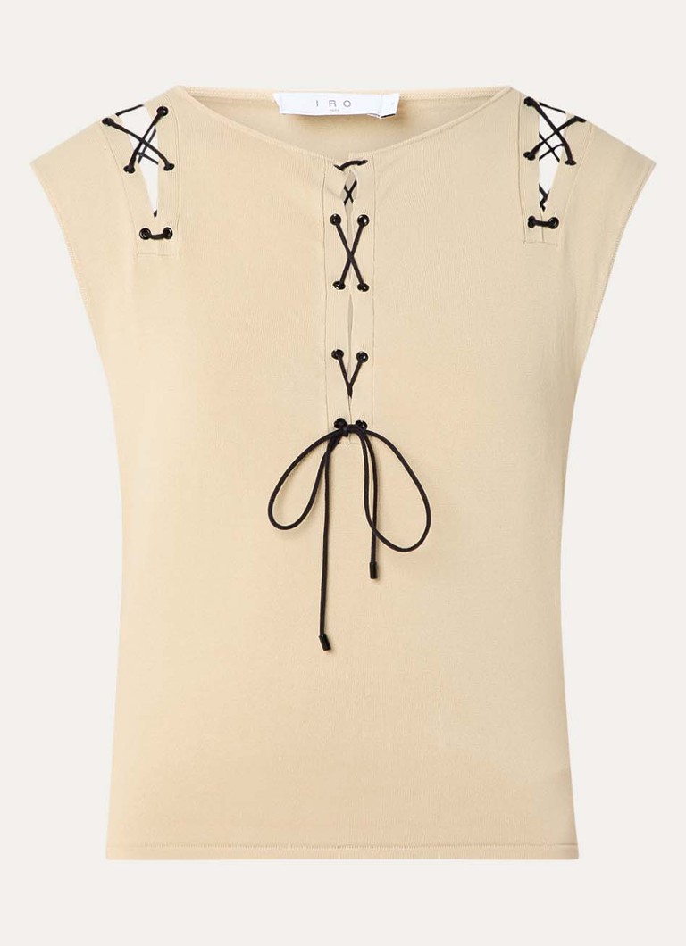IRO Dames Felicine crop top met rijgdetail in de kleur Beige