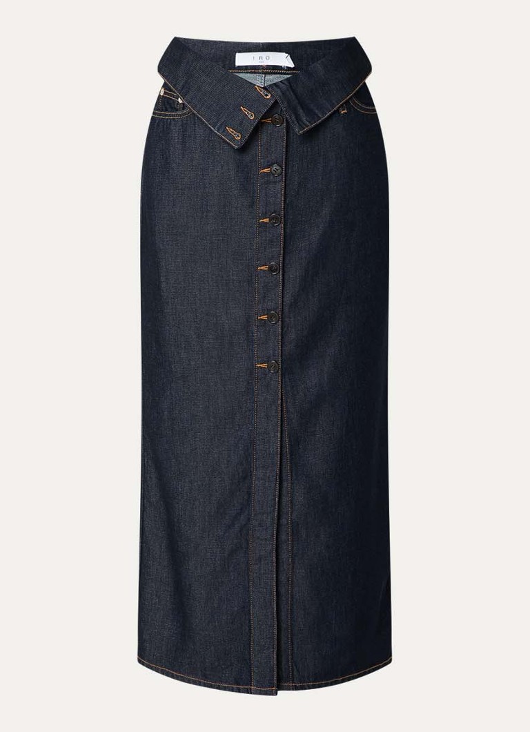 IRO Dames Rosiane maxi rok van denim in de kleur Donkerblauw