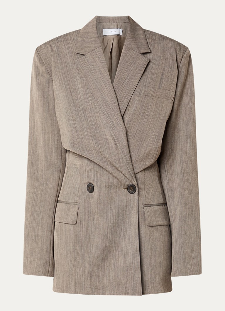 IRO Dames Sunrise double-breasted blazer in wolblend in de kleur Lichtbruin