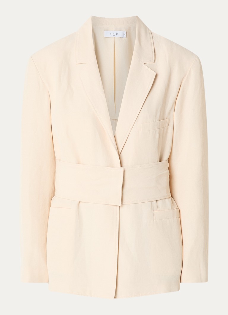 IRO Dames Blazer in linnenblend met schoudervulling in de kleur Creme