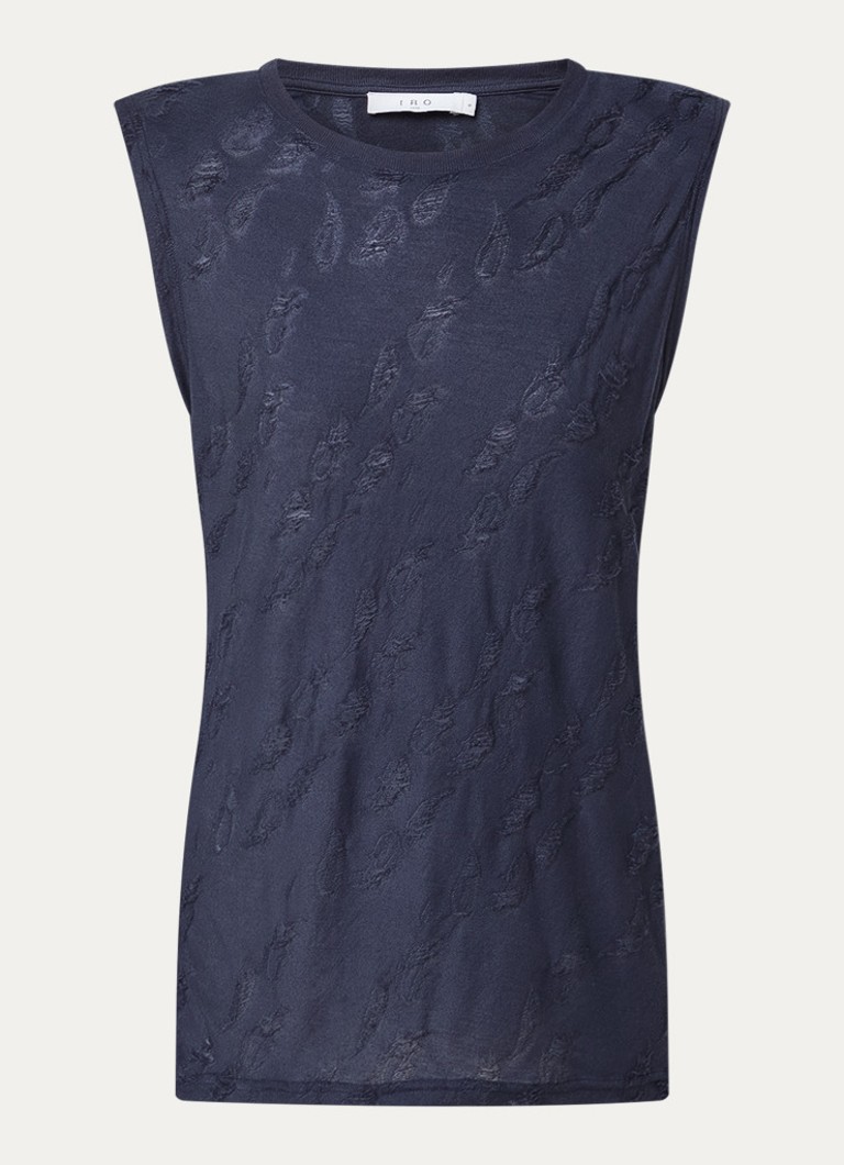 IRO Dames Horphee top met schoudervulling in de kleur Donkerblauw