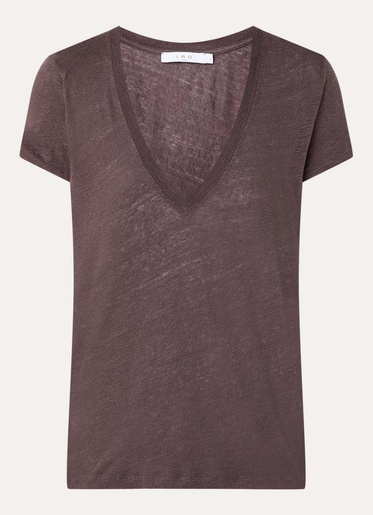 IRO Dames Rodeo T-shirt met V-hals in de kleur Bruin