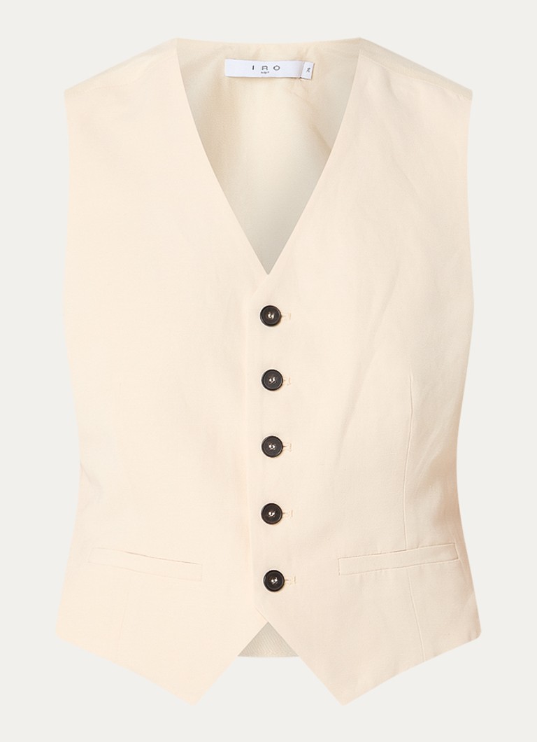 IRO Dames Hida gilet in linnenblend in de kleur Lichtgeel