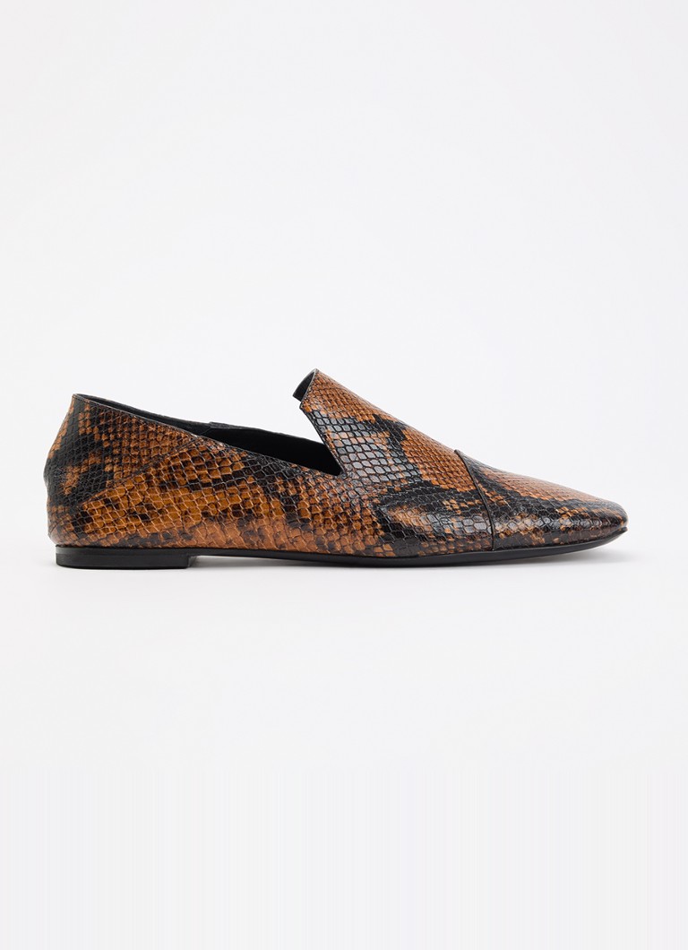 IRO Dames Loafer van geitenleer met slangenprint in de kleur Bruin