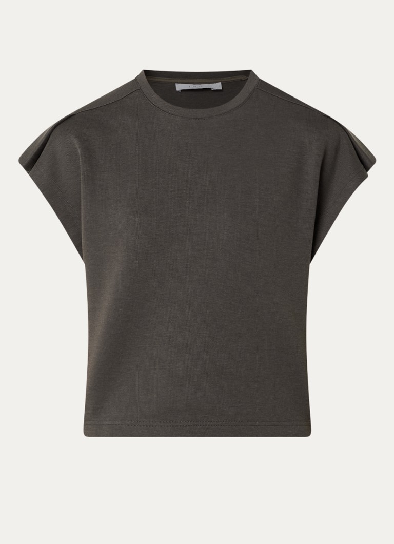 IRO Dames Mahani T-shirt met plooidetail in de kleur Taupe