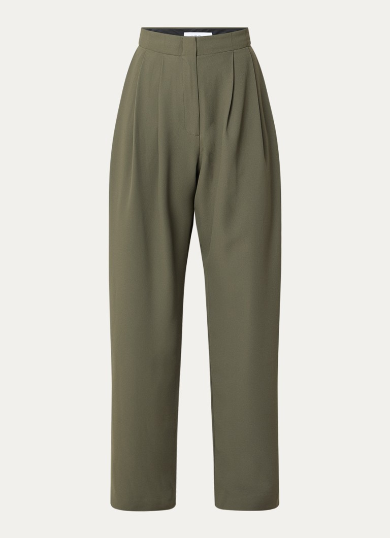 IRO Dames Oakland high waist tapered fit pantalon met plooidetail in de kleur Bronsgroen