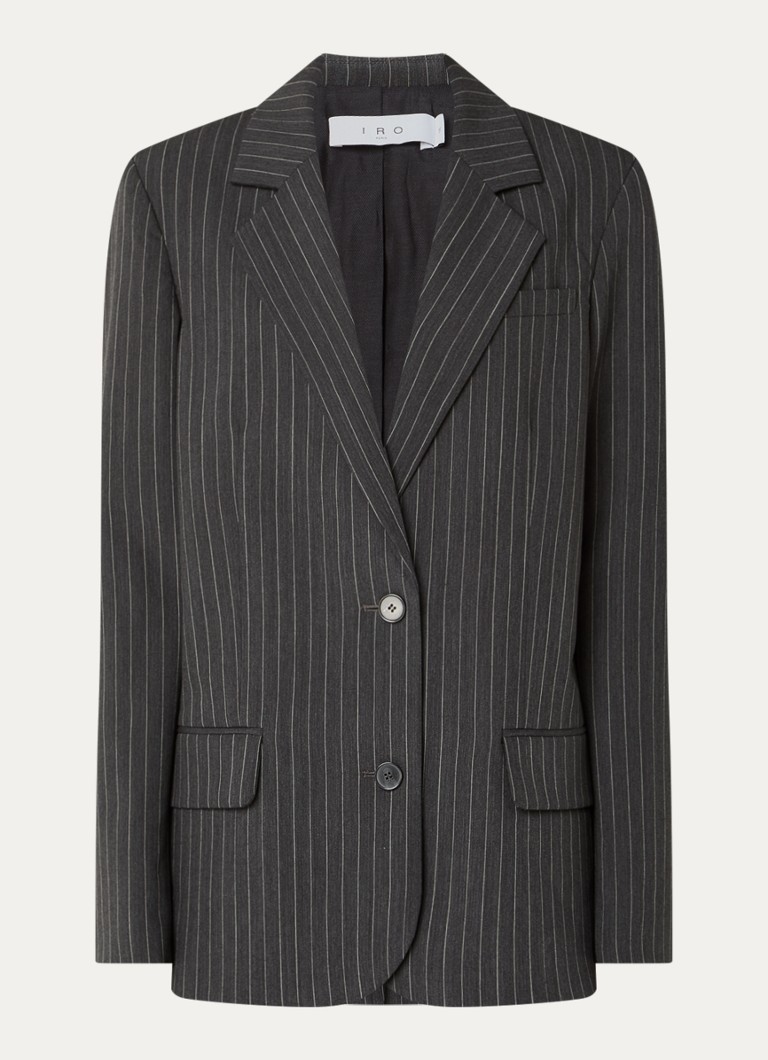 IRO Dames Kamea blazer in wolblend met krijtstreep in de kleur Antraciet