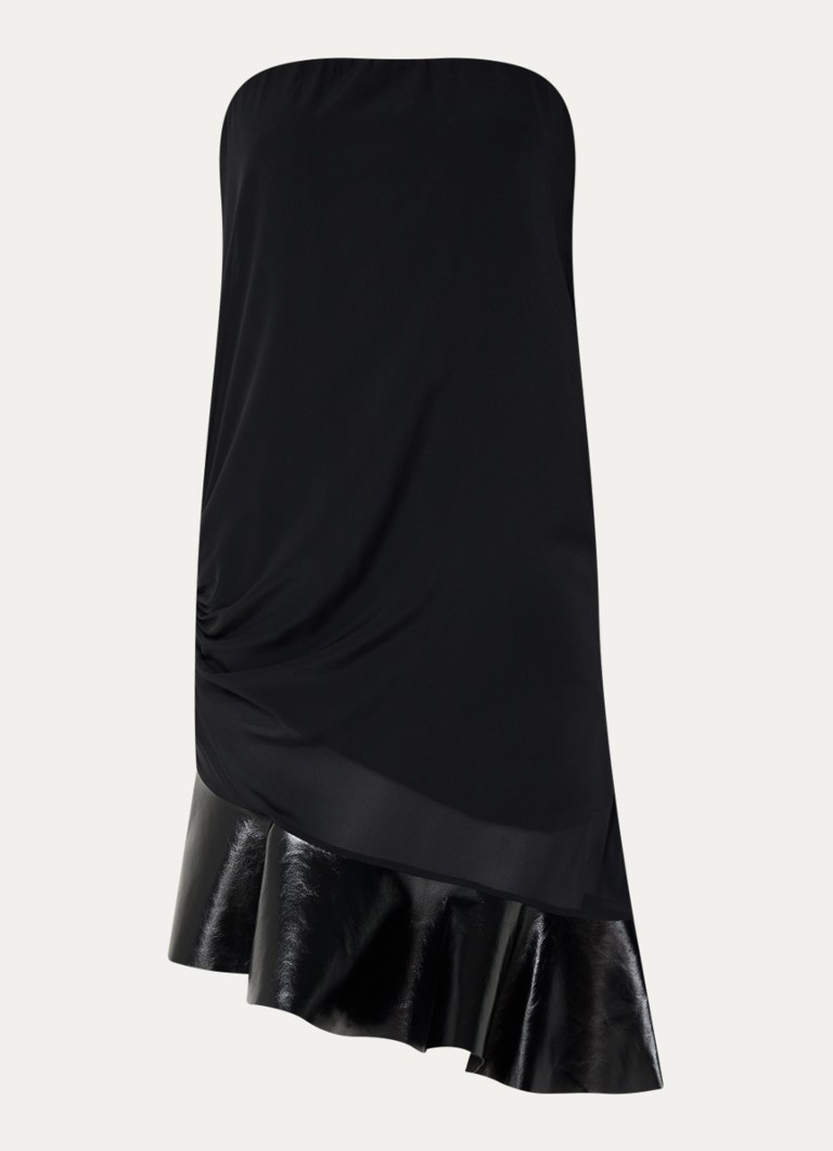 IRO Dames Florence mini jurk in zijdeblend met asymmetrische zoom in de kleur Zwart