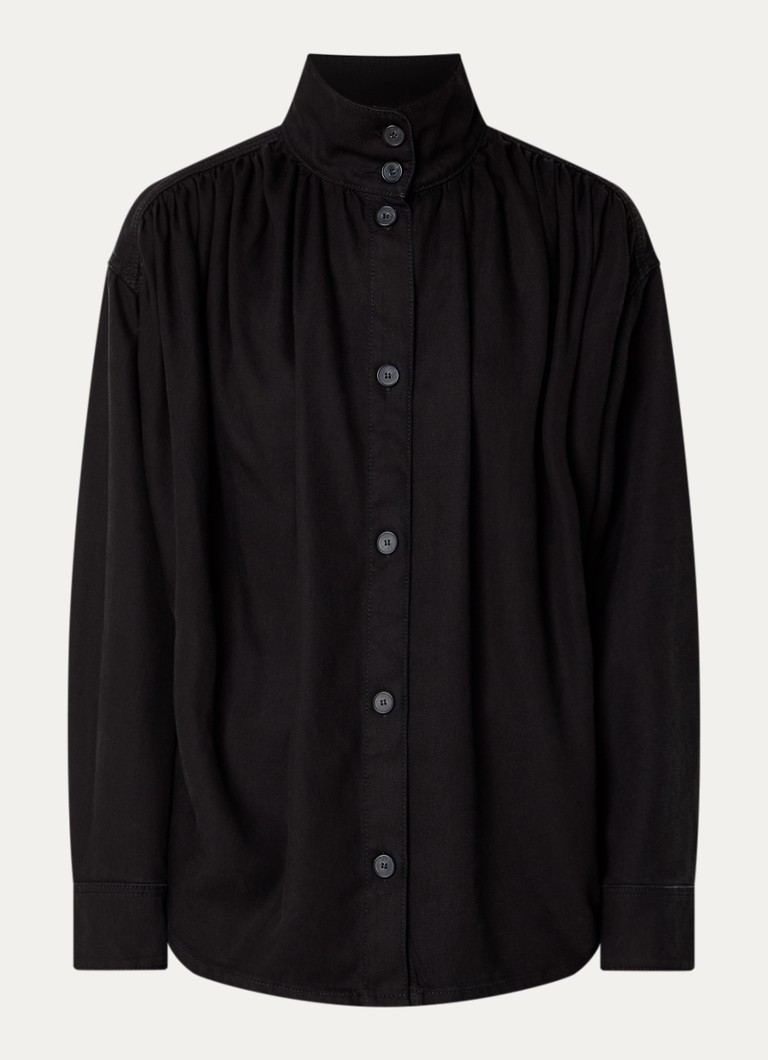 IRO Dames Fenyra blouse met opstaande kraag in de kleur Zwart
