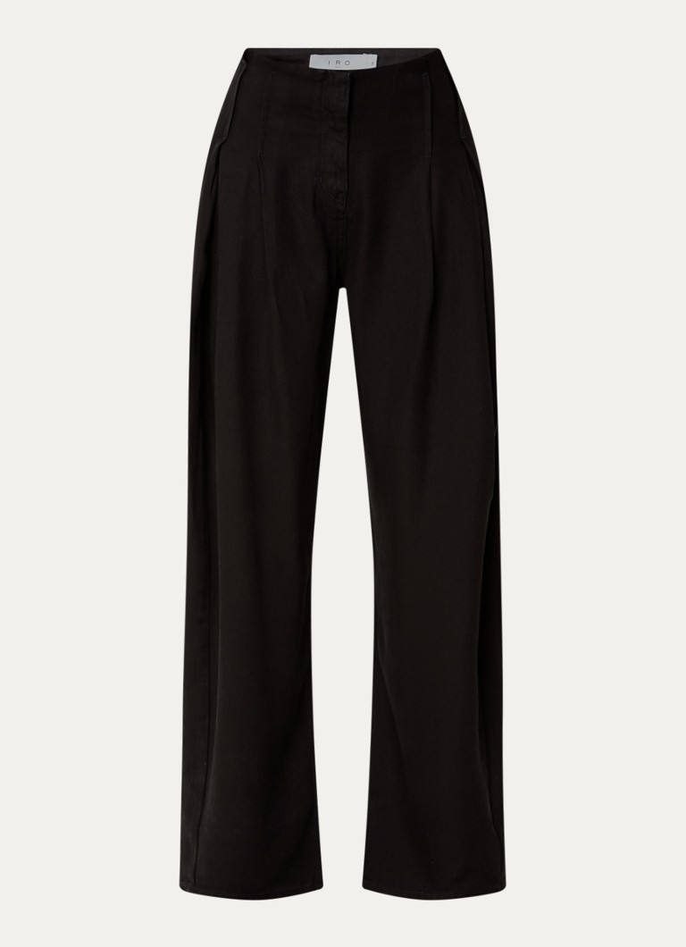 IRO Dames Flowy high waist loose fit jeans met plooidetail in de kleur Zwart