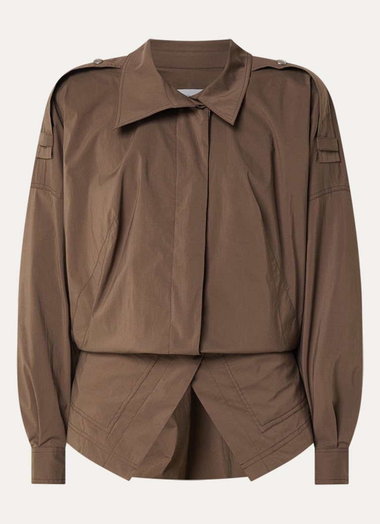 IRO Dames Elny jack met asymmetrische zoom in de kleur Lichtbruin
