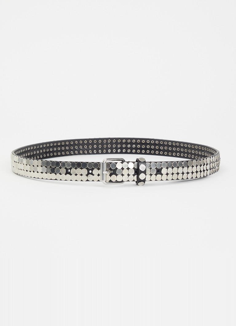 IRO Dames Glam riem van kalfsleer met studs in de kleur Zwart