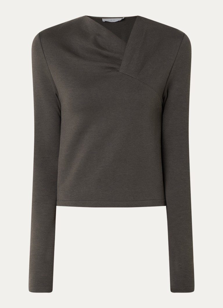 IRO Dames Mala top met asymmetrische hals in de kleur Taupe