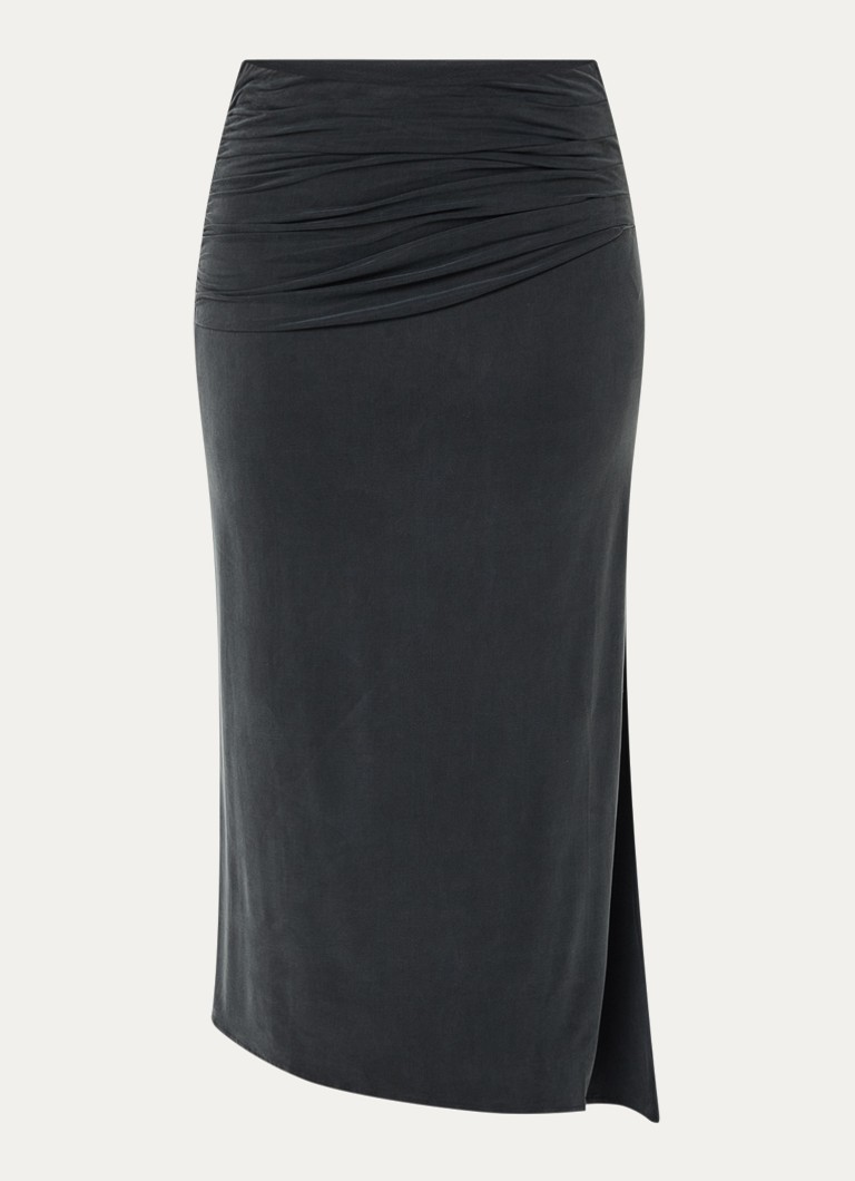 IRO Dames Emeraude midi rok met split in de kleur Donkergrijs
