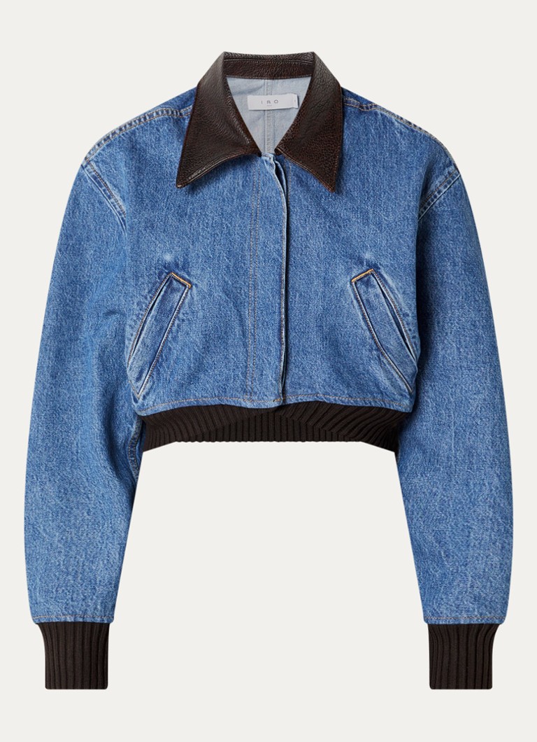 IRO Dames Audace cropped jack van denim met steekzakken in de kleur Indigo