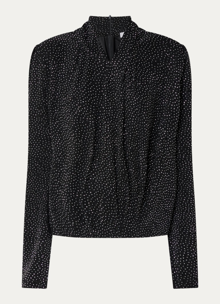 IRO Dames Ysane top met strass in de kleur Zwart