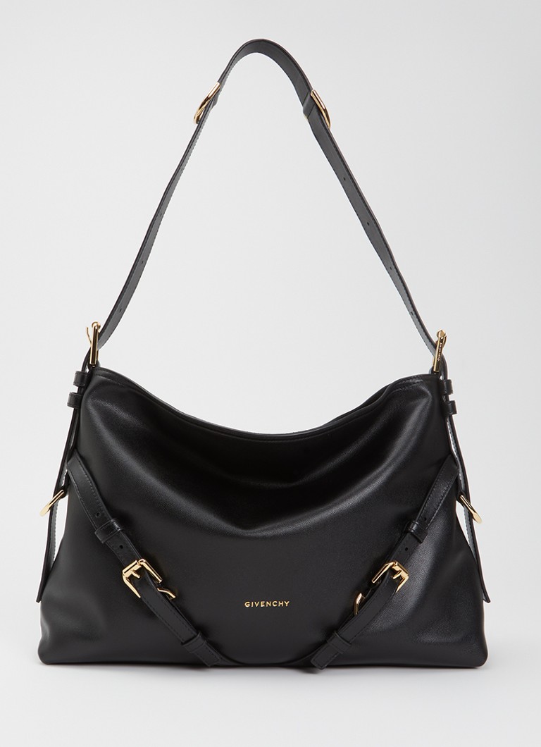 Givenchy Dames Voyou schoudertas van kalfsleer met verstelbare schouderriem in de kleur Zwart, maat: One Size