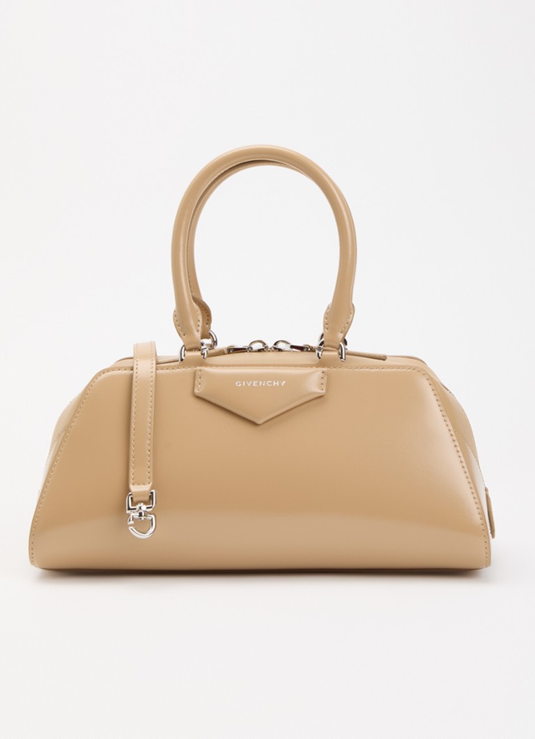 Givenchy Dames Antigona East-West Small handtas van kalfsleer met afneembare schouderriem in de kleur Beige, maat: small