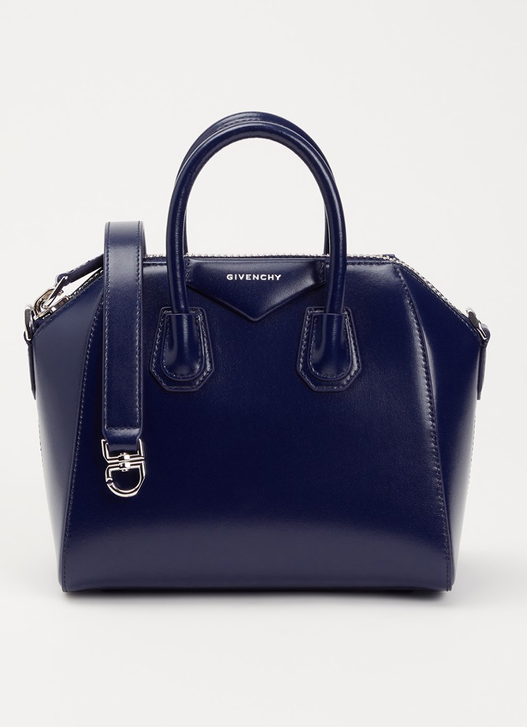 Givenchy Dames Antigona Mini handtas van kalfsleer met afneembare schouderriem in de kleur Blauw, maat: OS