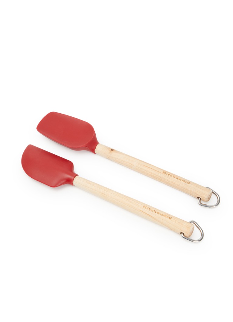 KitchenAid Birch Wood spatel 22 cm set van 2 Rood - Deal