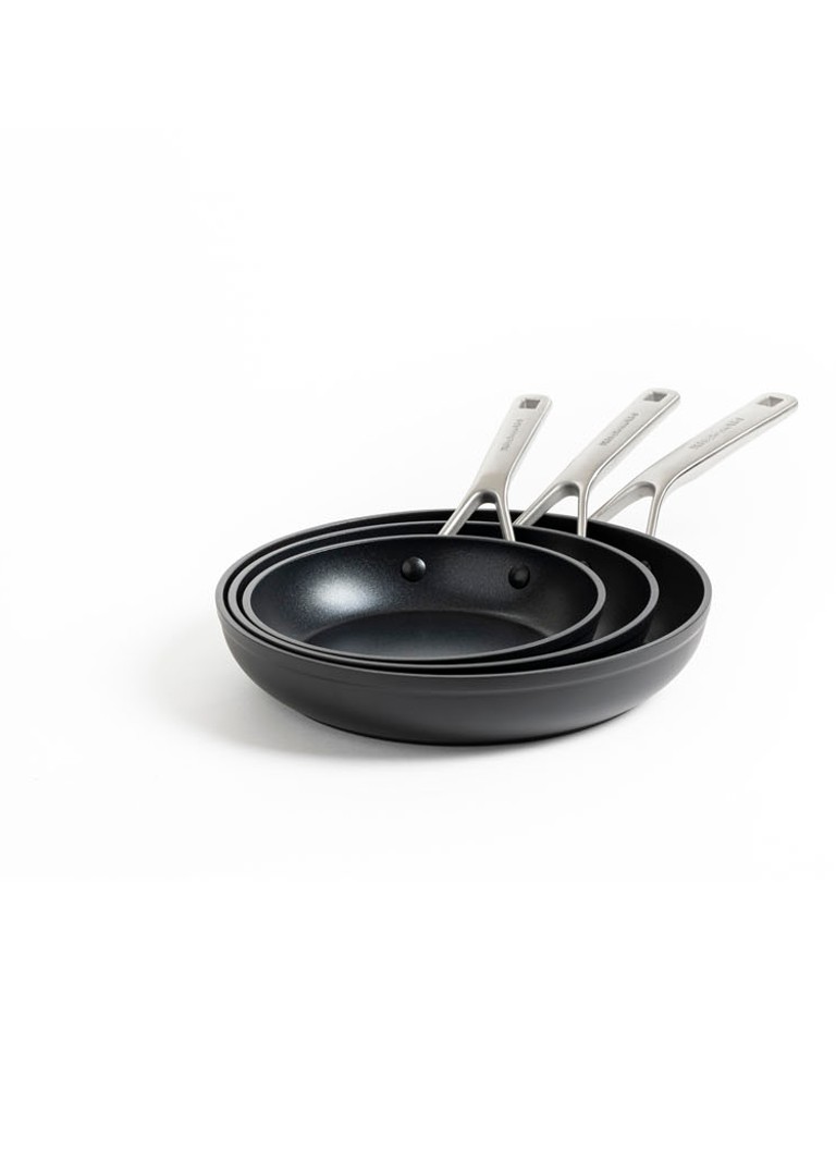 KitchenAid Forged Hardened Aluminium koekenpan set van 3 Zwart - Deal