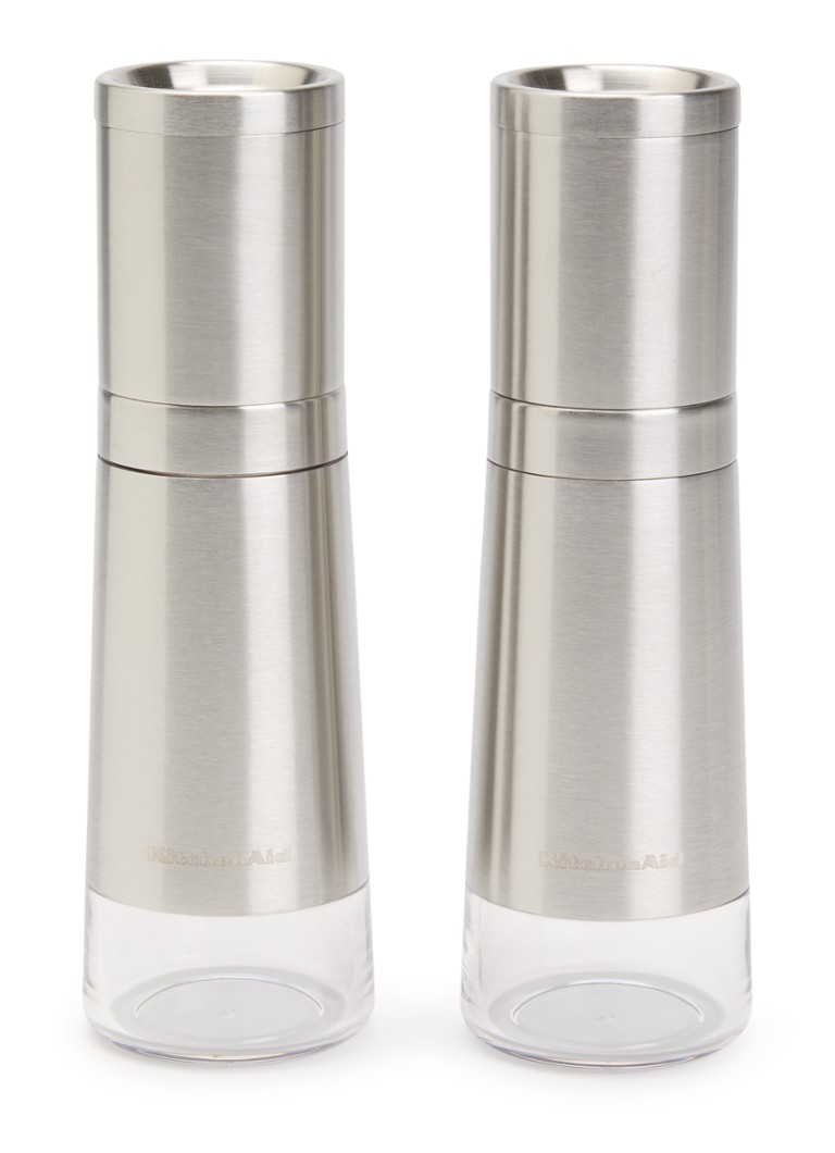 KitchenAid Zout- en pepermolen 20,5 cm 2-delig Zilver - Deal