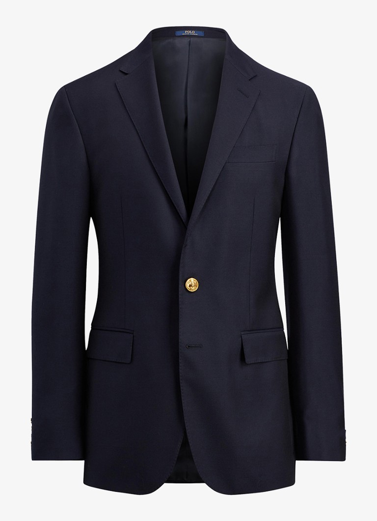 Ralph Lauren Heren Tailored fit colbert van wol met klepzakken in de kleur Classic Navy / Donkerblauw