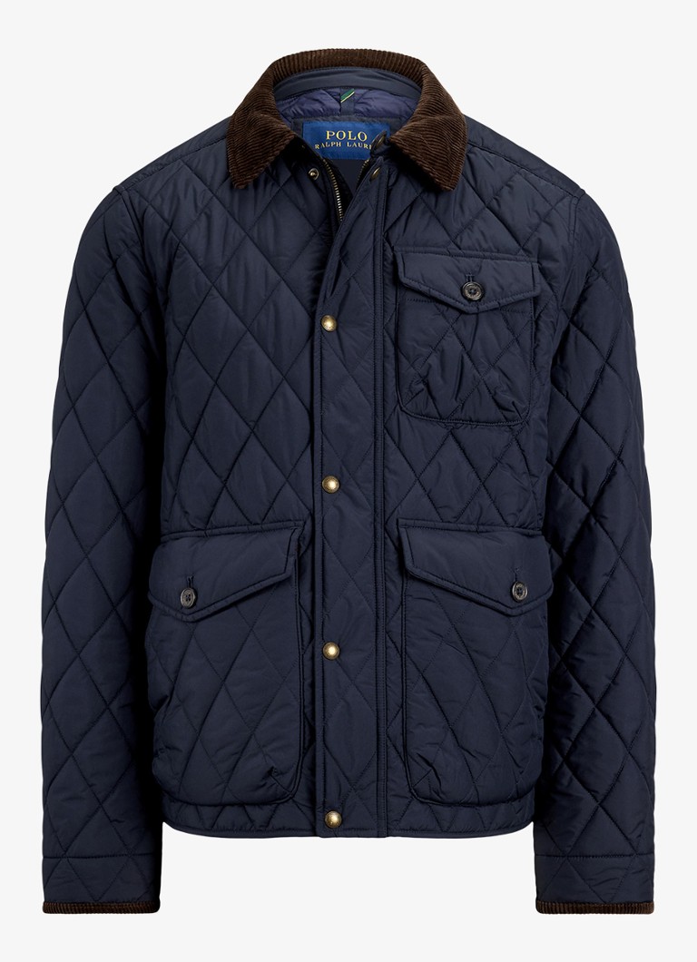 Ralph Lauren Heren Beaton gewatteerd jack met klepzakken in de kleur College Navy FA22-3TXN / Donkerblauw