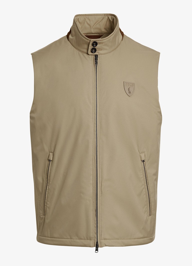 Ralph Lauren Heren Bodywarmer met ritszakken in de kleur RL Khaki / Khaki