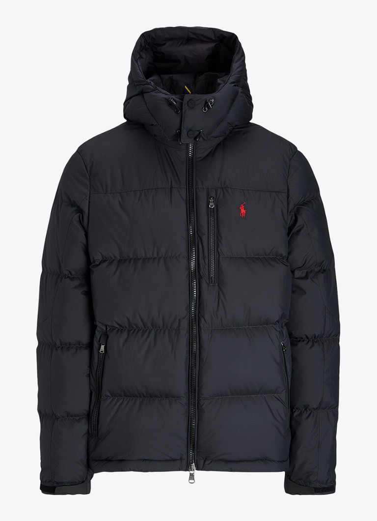 Ralph Lauren Heren Gorham puffer jack met donsvulling en ritszakken in de kleur Polo Black / Zwart