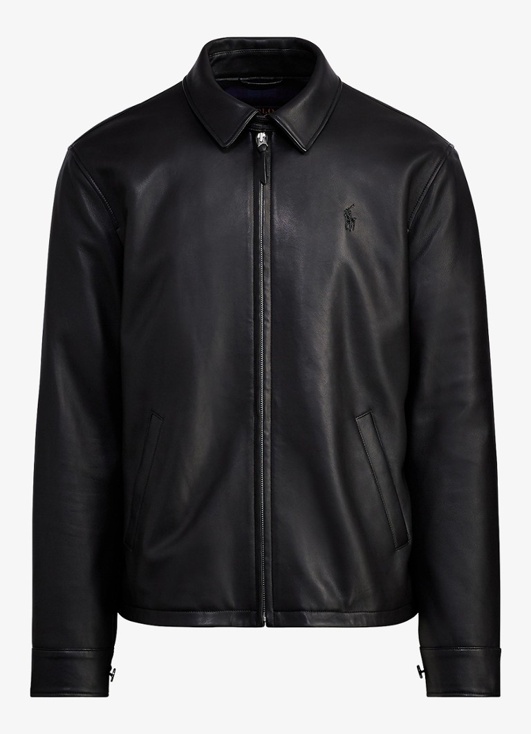 Ralph Lauren Heren Bayville jack van lamsleer met steekzakken in de kleur Polo Black / Zwart