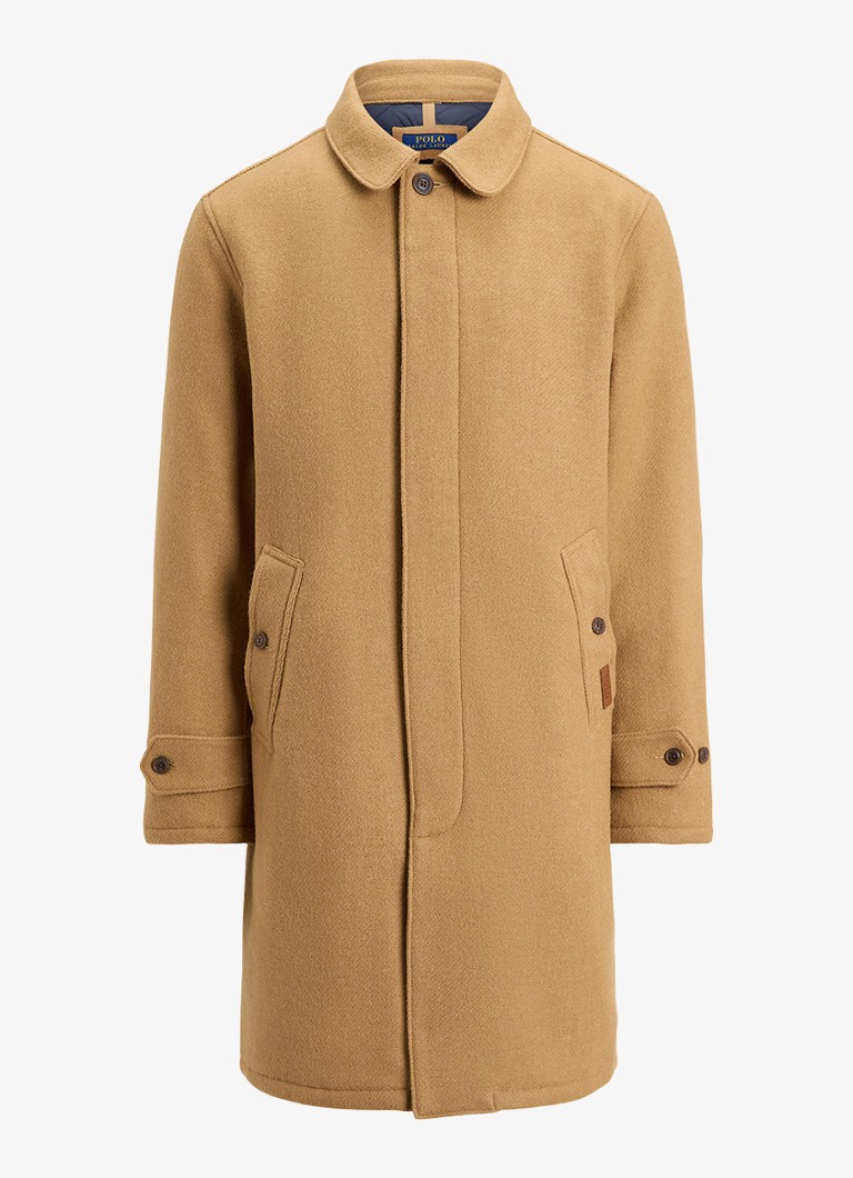 Ralph Lauren Heren Langdon manteljas met logo in de kleur Cafe Cream / Camel