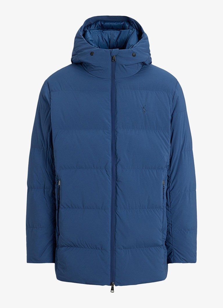 Ralph Lauren Heren Gewatteerde jas met donsvulling en capuchon in de kleur Night Navy / Donkerblauw