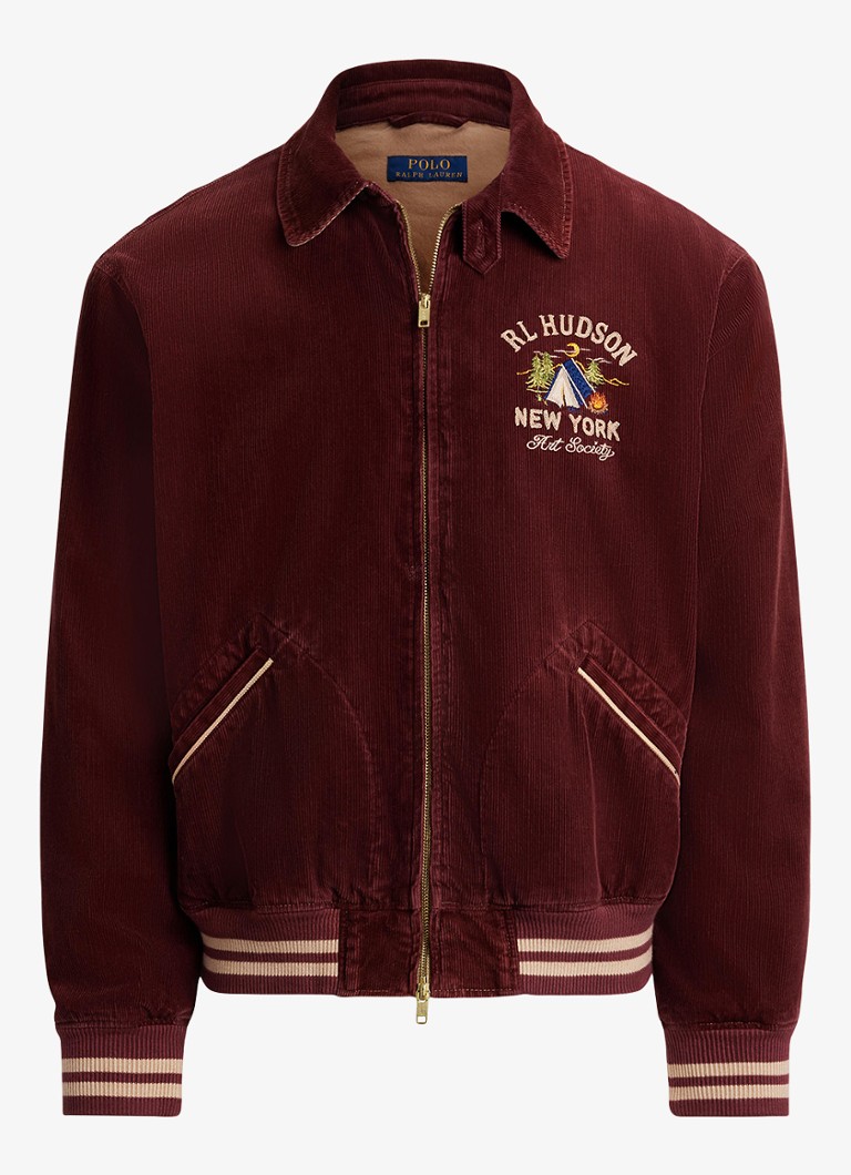 Ralph Lauren Heren Bomberjack met steekzakken in de kleur Pomegranate X / Rood